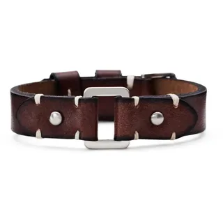 Fossil MACHINE Armband Edelstahl Leder braun 25 cm