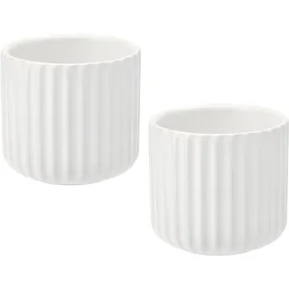 APOMOONS 2er Set Kaffeebecher Ohne Henkel, 180ml Kaffebecher Steingut Tassen, Keramik Tasse Ohne Henkel, Kaffeebecher Porzellan, Espresso Tassen Set, Cappuccino Tassen und Espressobecher, Weiß