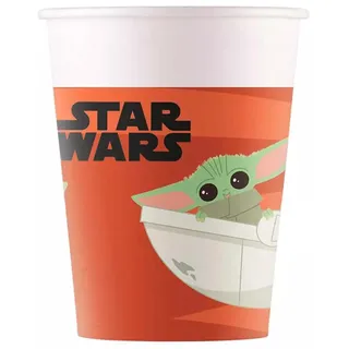 Procos 93481 - Party-Becher Star Wars Mandalorian, max. Füllmenge 200 ml, 8 Stück, Einwegbecher aus Papier, Kindergeburtstag, Party-Geschirr, FSC® Mix