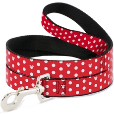 Buckle-Down Haustier-Leine, Minnie Mouse, gepunktet, Mini-Silhouette, 122 cm lang, 1,27 cm breit