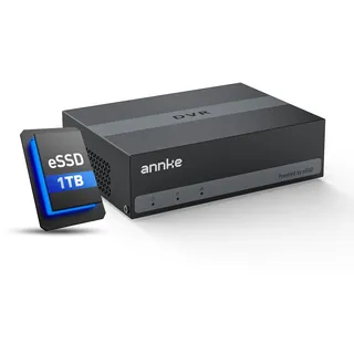 ANNKE 4 Kanal 3K Lite 5 in 1 DVR Rekorder mit 1 TB interner SSD-Festplatte für 4 Wochen 24/7 Aufzeichnung, KI Erkennung von Personen und Fahrzeugen, Unterstützt 4 Analoge und 1 IP Kameras