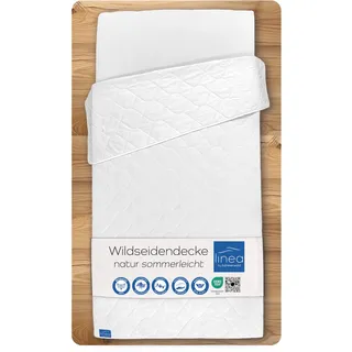 LINEA by böhmerwald - Nature- Wildseide sommerleicht, 220x240, 100% Wildseide, Allergiker geeignet, waschbar bis 40°C, in Deutschland produziert