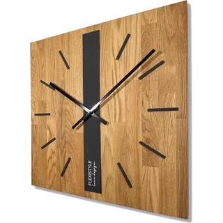 Flexistyle Modern Wanduhr 50 cm 50cm Schwarz/Braun