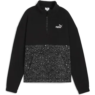 Puma Essentials Relaxed Crew Sweatshirt Animal-Print Schwarz 2XS