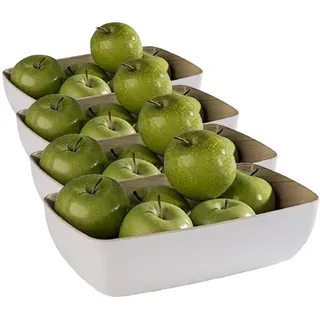 APS Schale „Frida“, 1/4 Bowl, Melamin Obstschale/Brotschale für 1,8 Liter Inhalt, 26,5 x 16,2 cm, 7,5 cm Höhe, weiß (Packung mit 4)