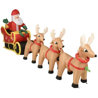 Dekoration Aufblasbar Weihnachtsmann Mit Rentier Aufblasbar LED 340CM