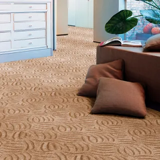 Andiamo Teppichboden »Amberg, Strukturschlinge, Made in Belgium« rechteckig 9 mm Höhe Breite 200, 300, 400 oder 500 cm, Hoch-Tief Effekt, strapazierfähig, beige