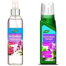 Westland Orchideen Vitalspray, 250 ml – Blattpflege speziell für Orchideen, 200 ml – Pflanzendünger für gesundes Wachstum und lang anhaltende Blüten, Flüssigdünger mit praktischer Dosierhilfe