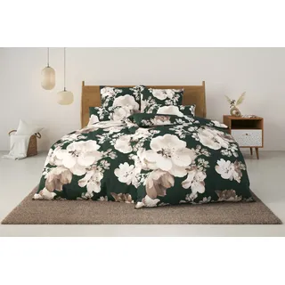 OTTO home MELINA Florale Dunkelgrün 135 x 200 cm + 40 x 80 cm