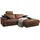 Sofa Lola Ecksofa Leder braun mit motorischer Relaxfunktion Recamiere rechts, - Braun