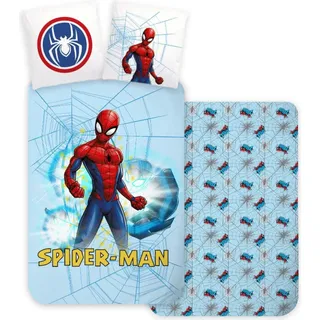 Javoli Spiderman Hellblauer Kinderbettbezug 100×135 cm, 40×60 cm