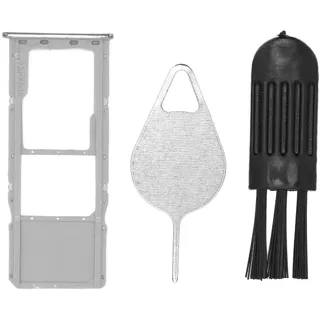 Risegun SIM Kartenhalter Kompatibel mit für Galaxy A51 A515U, SIM-Kartenschalen Einzelne SIM-Kartenfach Slot Halter Ersatz mit SIM-Auswurfstift und Pinsel (Silber)