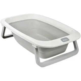 BÉABA, Faltbare Babybadewanne, Ultrakompakt, Rutschfeste Füße, Trendiges Design, Abflussstopfen, Praktische Aufbewahrung, Minimaler Platzbedarf, Einfache Benutzung, Eazy Pop Camélé'O, 29L, Grau