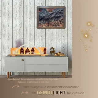 Weigla Dekofigur "Figurenset "Altstadt" für WEIGLA Dekosockel, aus Holz" Erzgebirge garantiert, Deko für Weihnachten und das ganze Jahr, weiß, braun