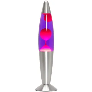 Licht-Erlebnisse Lavalampe 36 cm rot lila Timmy, Retro Deko Lampe, mit Kabelschalter, Geschenkidee Weihnachten, Mini Lavalampe Rot Lila