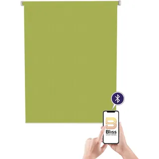 sunlines Elektrisches Rollo »Akkurollo Structure«, blickdicht, ohne Bohren, appgesteuert via Bluetooth, weißer Fallstab, grün