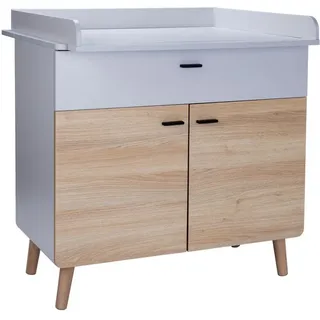 arthur berndt Wickelkommode Lovis , Eichefarben, Hellgrau , Holz , Echtholz , 1 Fächer , 1 Schubladen , Rechteckig , 95x96x79 cm , Blauer Engel, Hergestellt in Deutschland , Babymöbel & Kindermöbel, Babyzimmer, Wickelkommoden & Zubehör, Wickelkommoden