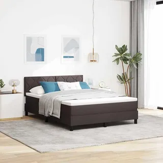 2025 Moderne Bettrahmen inkl. Lattenrost - Boxspringbett mit Matratze Dunkelbraun 140 x 200 cm Stoff - Klassische Betten,Design 7595271 4parcel - Braun