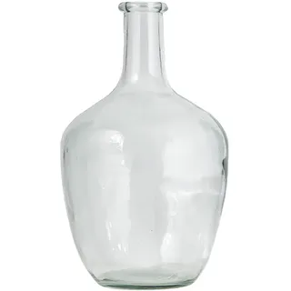 Serene Spaces Living Transparente Glas-Flaschenvase, Bauernhaus-Stil, kurvige Flaschenvase für Couchtisch, Kaminsims, Innendekorationen, langstielige Pflanzenvase, Maße: 15,2 cm Durchmesser und 25,4