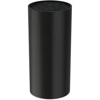 Vonsera Messerblock ohne Messer, Messerblock mit Borsten Herausnehmbarer, Messerhalter Universal für 8 Messer Aller Art, Schwarz