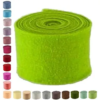 Hochwertiger & Widerstandsfähiger Filz – Breite 15cm / Länge 5m - Topfband/Bastelfilz/Wollfilz – Große Farbauswahl – Dehnbar & Druckelastisch – Tischdekoration Ostern/Weihnachten (Grasgrün)