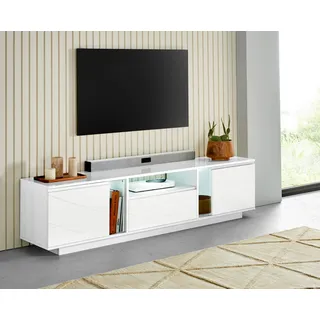 Home Affaire ElegantTV-Board Lowboard 180,2 cm Weiß Holz, Metall, Holzwerkstoff
