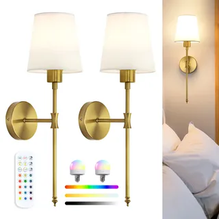 luminexdesigns Wandleuchte Innen Akku (RGB) 3000K Gold