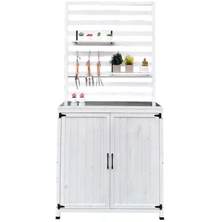 LECO Gartenregal Thea Weiß