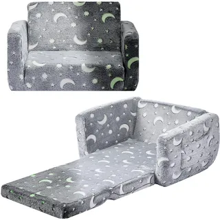 Vevor Kindersessel umwandelbar 28D-Schwamm Flanellstoff grau