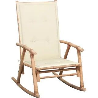vidaXL Schaukelstuhl mit Kissen Bambus - Beige