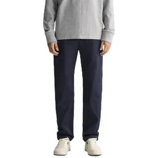 GANT Herren Regular Twill Chinos Klassische Hose, Marine, 33W / 32L EU