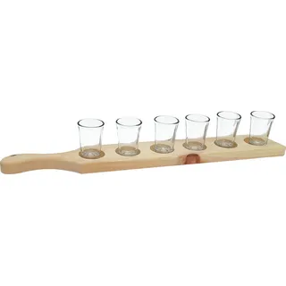 Zirbenleiste für Schnaps mit sechs Gläsern 40.10-023 - Naturbelassen