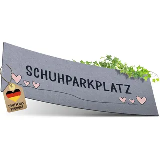 ElbFuchs Schuhparkplatz Fußmatte 75x30cm Grau I Waschbare & rutschfeste Indoor-Schuhmatte & Abtropfmatte I Ideal als Schuhunterlage & Schuhablage I Schmutzfangmatte für Flur & Eingang