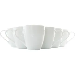 Retsch Arzberg Becher großer XXL Henkelbecher in gefällig bauchiger Form, 6-teilig, 500 ml, weiß