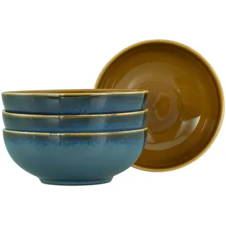 CreaTable, 22885, Serie Mallorca, 4-teiliges Geschirrset für 4 Personen, Smoothie Bowl aus Steinzeug, spülmaschinen- und mikrowellengeeignet, Qualitätsproduktion