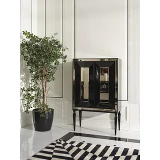 Design Barschrank Schrank Holzschrank Holz Bar Schwarz Getränke - Schwarz