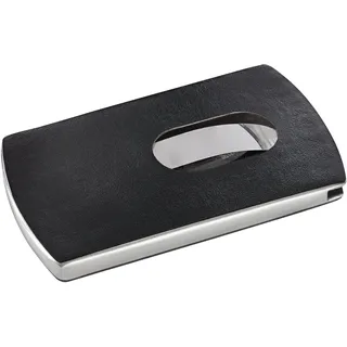 Sigel Visitenkarten-Etui Lederoptik, schwarz/silber,