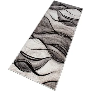 MY HOME Läufer Tritom, rechteckig, Höhe: 9 mm, mit besonders weichem Flor, Kurzflor, modernes Wellen Muster grau 67 cm x 230 cm x 9 mm