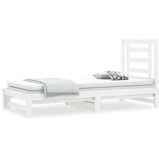 vidaXL Tagesbett Ausziehbar Weiß 2x(90x200) cm Massivholz Kiefer - Weiß