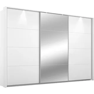 Kulmbach 278 x 214 x 64 cm Hochglanz weiß mit Passepartout-Rahmen mit Beleuchtung