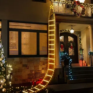 SALCAR LED Weihnachts Leiter Lichterkette, 3M Weihnachtsbeleuchtung mit 8 Modi, Timer und Memory, Wasserdicht Weihnachtsdeko für Innen Außen Weihnachtsbaum Fenster Weihnachten Deko, Warmweiß