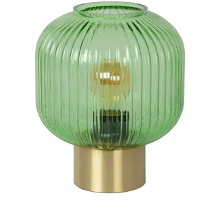 Tischlampe Glas Schirm Grün Gold 24,5 cm klein E27 blendarm Tischleuchte Büro