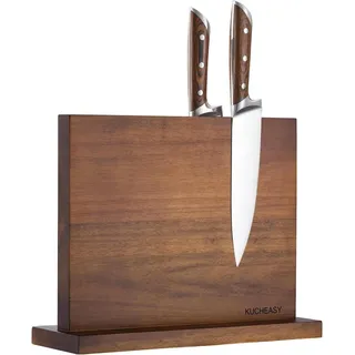 Magnetischer Messerblock Holz für Küche Magnetisch Bambus Walnut