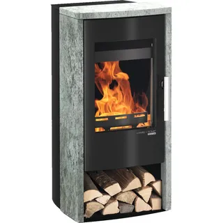 Haas+Sohn Kaminofen ROSENHEIM EASY -  965 X 484 X 452 / 141 - perl-schwarz