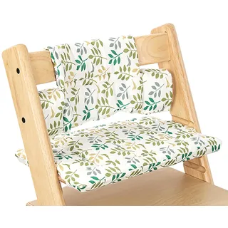 BOYIFEIJIE Sitzkissen für Tripp Trapp Hochstuhl, Weich Gepolstert, Leicht zu Befestigen, als Zubehör für Stokke Tripp Trapp, Erhältlich (Feuilles vertes)