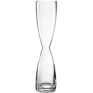 LEONARDO HOME Diabolo Solifleurvase, 1 Stück, formschöne Vase aus Glas, handgemachte Dekoration, Solifleurvase für Einzelblüten, harmonisches Kunstwerk, Höhe 32 cm, transparent, 045265