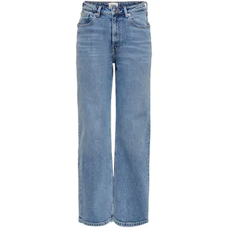 Only Damen, High Waist Jeans | Stretch denim), Weite Lockere Schlaghose | 5-Pocket Wide Leg ONLJUICY, Farben:Blau, Größe:31W / 30L, Z-Länge:L30