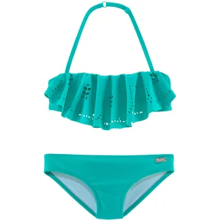 Buffalo Bandeau-Bikini mit modischem Volant, türkis