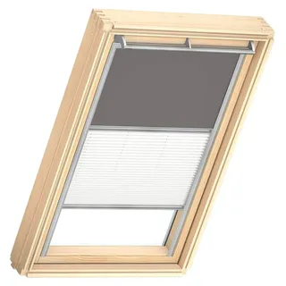 Dachfenster Duo Verdunkelungsrollo für PK08, Grau, mit grauer Führungsschiene - Grau