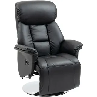 Homcom Relaxsessel Kunstleder 78 x 109 x 78 cm Schwarz mit verstellbarer Rückenlehne